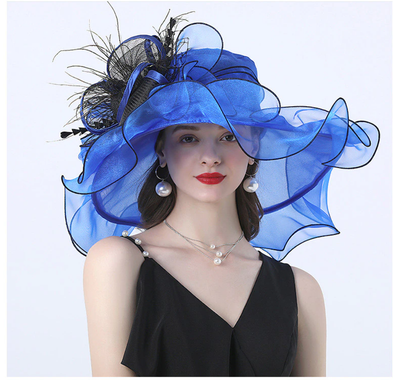 Elegant Ruffle Edge Kentucky Wedding Fascinator Hat Vintage  display picture 1