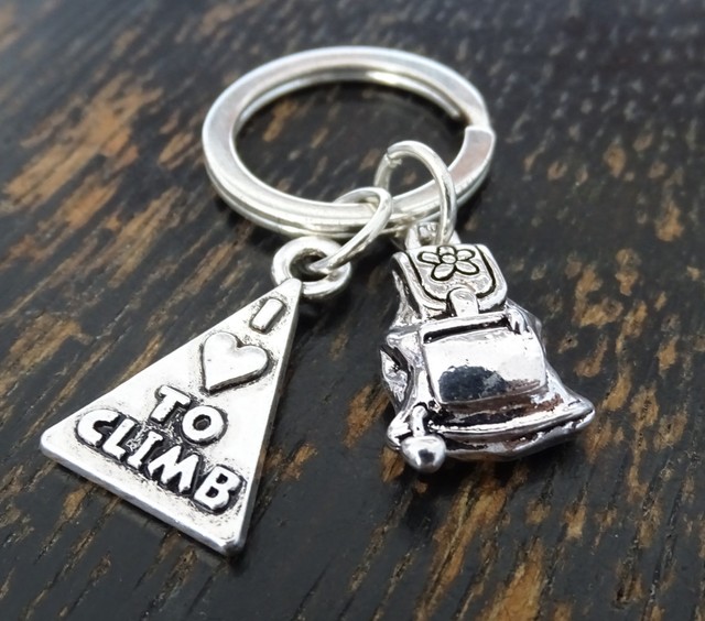 I Love to Climb Keychain, Climbing Keychain, Climbing Jewelry, Climbing