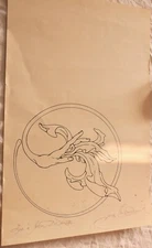 FANTASY DRAWING ILLUSTRATION lLYS A JOHN D DENISE ILLEGIBLE SIGNATURE YEAR 1976 