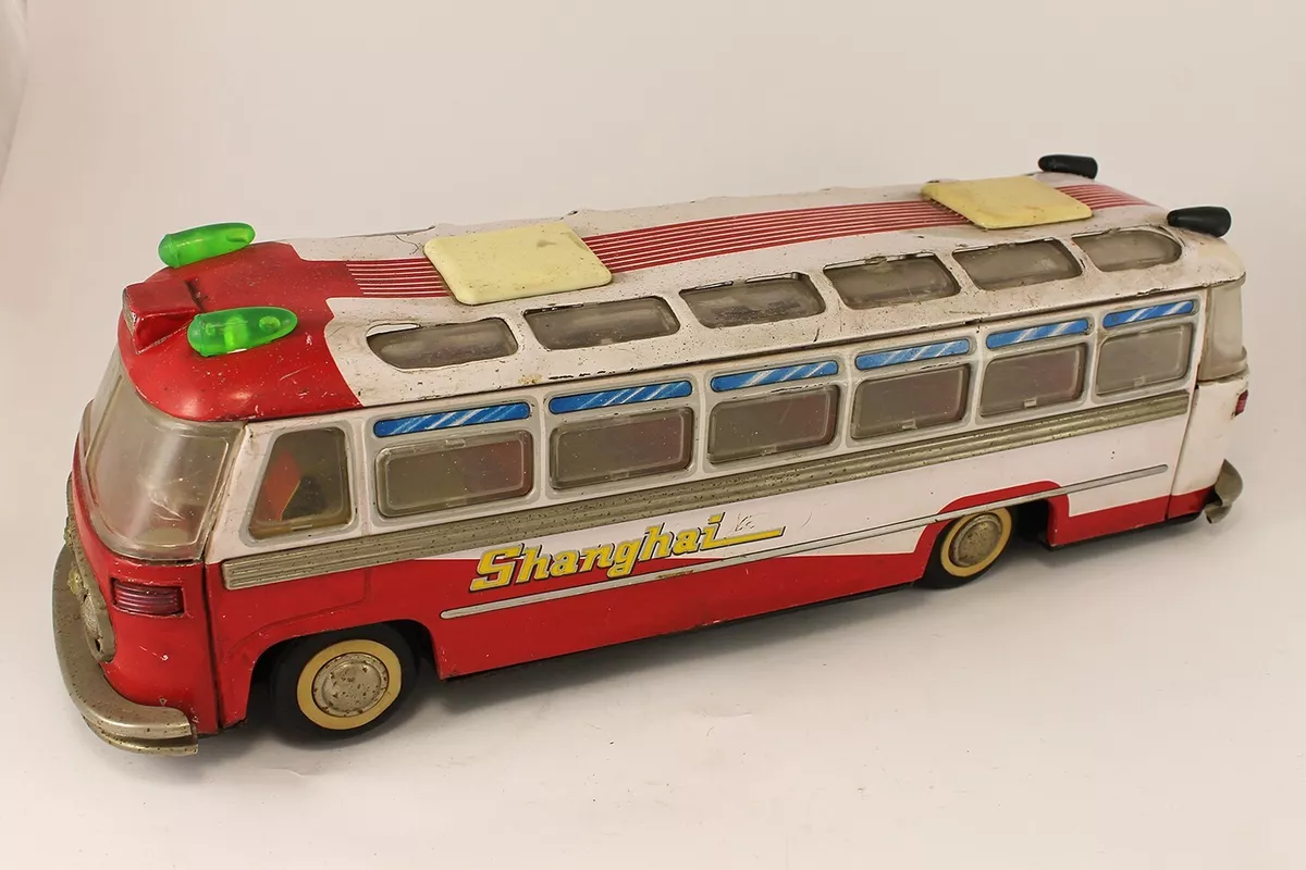 China MF-910 SHANGHAI AIRPORT LIMOUSINE SHUTTLE BUS Friction Tin Toy MB`58  Early