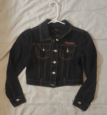 Baby Phat Y2K Cropped Denim Jacket Kids Size M
