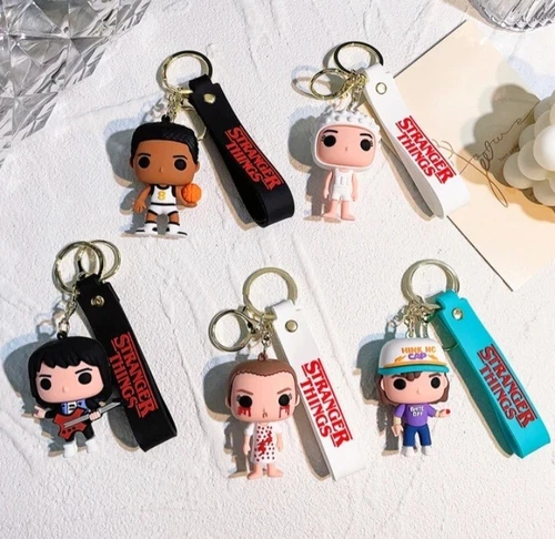 Stranger things Keychain Cosplay Joyce Byers Eleven Silicone Pendant Keyring