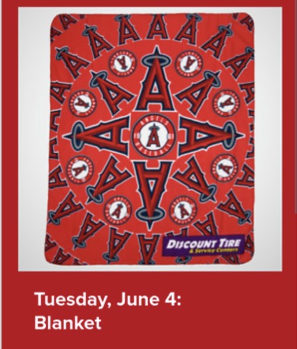 LA ANGELS RED FLEECE BLANKET FROM 6/4/24 GIVEAWAY (NEW) - Picture 3 of 3