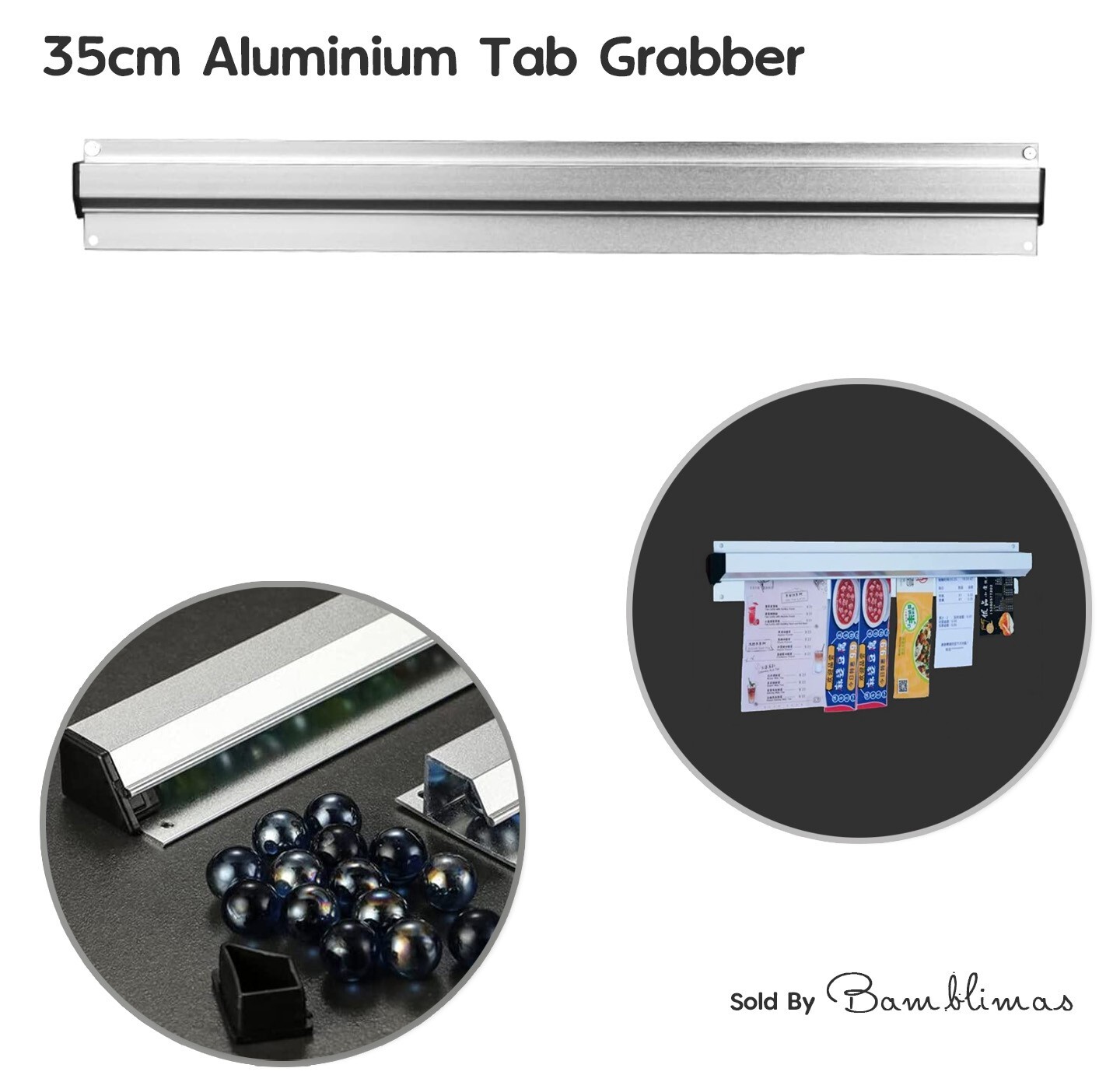 35cm Aluminium Tab Grabber Wall Mounted Order Slip Ticket Holder Restaurant UK