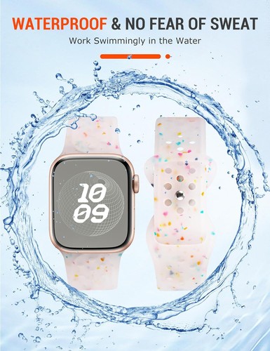 Sport Band Soft Breathable Silicone Strap For Apple Watch Ultra 9 8 7 SE 6 5 4 3 - Zdjęcie 45 z 66