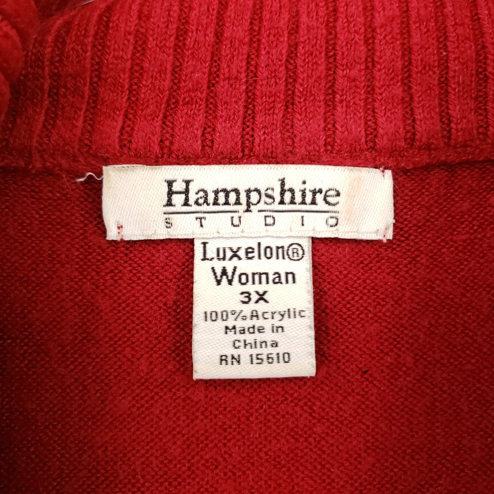 Suéter Jersey Hampshire Studio Para Mujer 3X Plus Rojo Luxelón Foto 3 de 4