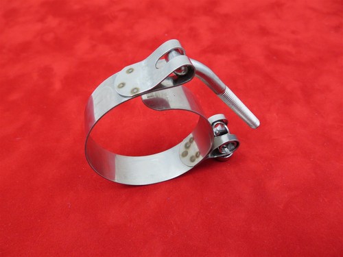 CLAMP SET INTAKE MANIFOLD HARLEY SHOVELHEAD SPORTSTER CARBURETOR STAINLESS 48-78 - Picture 3 of 4