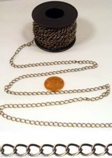 5 Feet 4mm x 5mm ANTIQUE BRASS CURB Chain ~ Nickel Free ~ Soldered Links