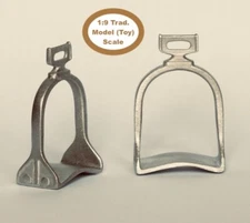 HORSING AROUND Traditional 1:9 Model Scale HISTORICAL MEDIEVAL STIRRUPS - Silver