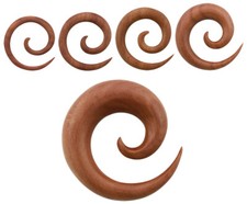 Piercing Jewelry Ear Expander Stretch Helix Made of Wood With Rubber IN 3-12mm