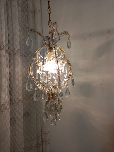 ANTIKER KRISTALL KRONLEUCHTER MARIA TERESA 1 LICHT OLD CRYSTAL CHANDELIER KRONLEUCHTER - Bild 9 von 10