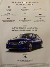 Honda, 2013 Accord, Full Page Vintage Print Ad