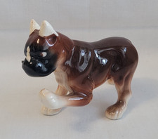 Vintage 1950s Porcelain Stepping Puppy Boxer Dog Bandaged Ears Figurine