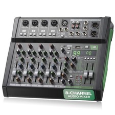 Pyle 8 Channel Audio Mixer with Bluetooth USB...