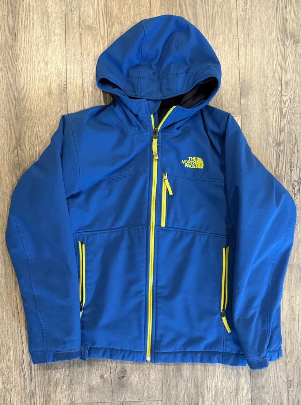 The North Face Apex Elevation Snow Jacket Boy Medium Blue Hood Ski Snowboard