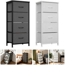4 Drawer Fabric Chest of Drawers Bedroom Dresser Storage Cabinet Organizer Unit