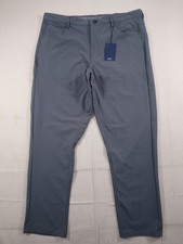 NEW Chaps Everyday Performance Pants Mens 38x30 Gray Slim Straight Chino Golf 