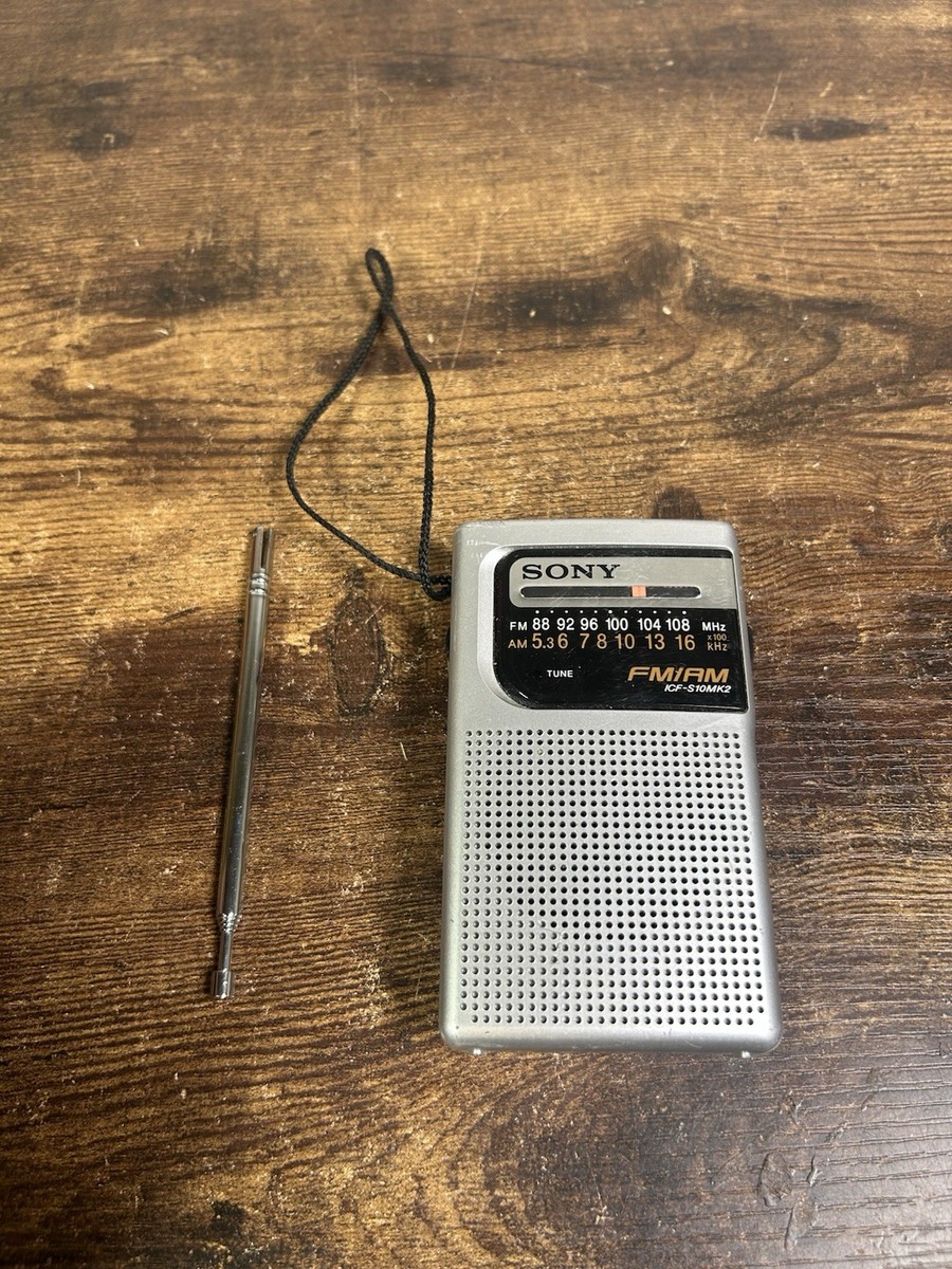 Sony Model ICF-S10MK2 Pocket FM/AM Radio Speaker Works BROKEN