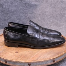 Salvatore Ferragamo Mens Size 9 D Black Leather Dress Shoe Penny Loafers