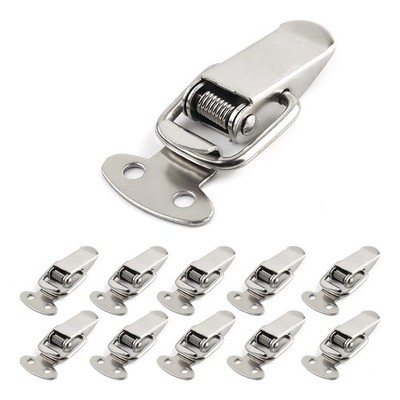 Mini Size Toggle Latch Set Silver Metal Flat Head Securing Boxes Lock 10 PCS