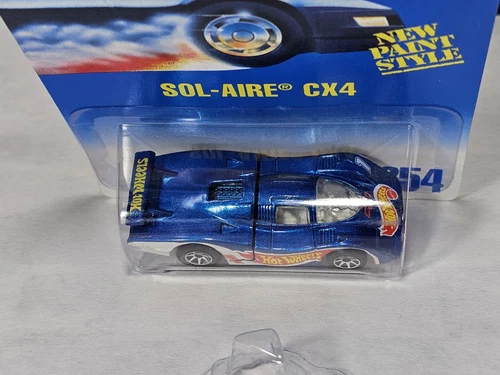 1992 Hot Wheels Blue Card Collector #254 SOL-AIRE CX4 Race Team Blue NIP Car New - Picture 5 of 8