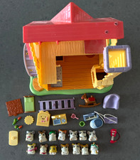 Vintage Hamtaro Epoch Ham-Ham House Playset 14 Figures Accessories Bijou 2002