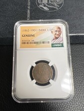 1862–1901 India 1/2 Pice – NGC Genuine – British India – Queen Victoria