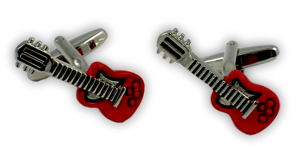 Guitar Cufflinks - Red Guitar Cufflinks - Music Gift - Gift for Guitarist