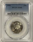 PCGS 1954 Washington Silver Quarter 25C MS66