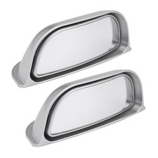 2PCS Adjustable Blind Spot Mirrors for Car Rear Seat - Wide Angle Convex Silver