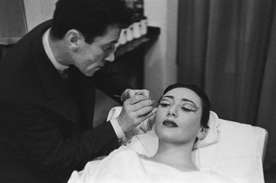 Jean d'Estrees does makeup a young woman his beauty salon Paris Ja- Old Photo 1