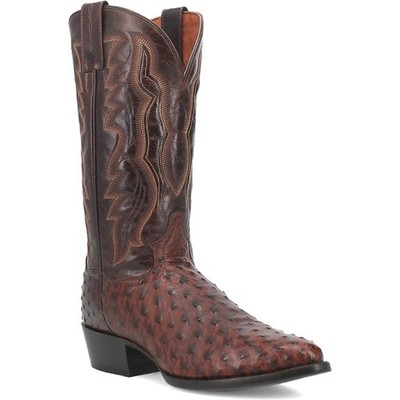 Dan Post Pershing Brown Strauß Feder Warme Runde Zehen West Cowboy Stiefel (US )