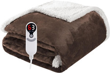 Electric Heated Blanket Throw Size 50"X60", Soft Flannel with Overheat Protectio