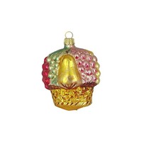 Haberland Christbaumschmuck,-Kugel - Obstkorb Weiß Matt Irisglimmer 8 Cm