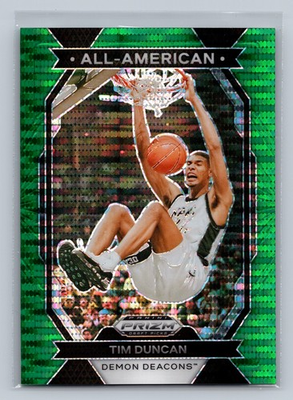 #ad 2024 Panini Prizm Draft Picks Tim Duncan All American Prizms Green Pulsar $25.00