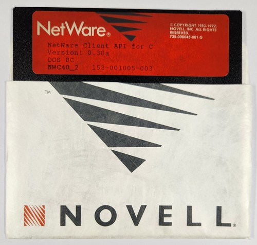 Novell NetWare Client API for C Version 0.30a 5.25" Floppy Disks 4x Disks - Afbeelding 5 van 11