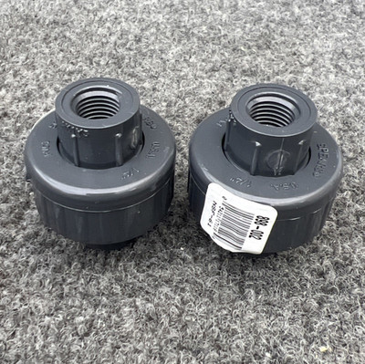 Lot of 2 - Spears 898-002 1/4'' PVC Sch 80 EPDM Threaded Pipe Union New