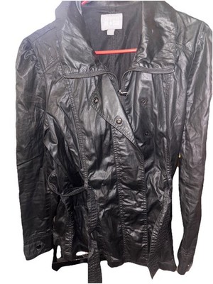 Converse One Star Jacket  Sz  L Women s. Black Zip Up Button  Down With Belt!