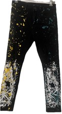 Boys Size 12 Black Graphic Painted Black Jeans Brand Waimea