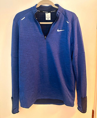 Nike Running Therma-FIT Blue 1/4 Zip Mock Neck Pullover Men's M DD5662-451
