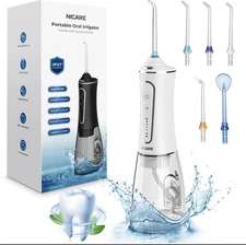 Cordless Rechargeable Water Dental Flosser Oral Irrigator with 5 Modes & 5 Tips