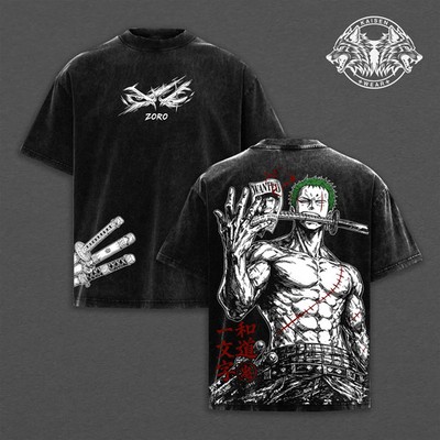 Zoro OP Vintage Graphic Pump Cover Aesthetic Streetwear for Anime Fans, Oversize