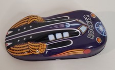 Schylling Rocket Racer Tin Toy Car Purple Retro Wind Up Space Vehicle 2010