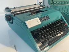 Olivetti Studio 45 Typewriter Aqua Teal Blue Spain MCM Mid Century Modern 1960s thumbnail