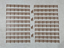 OO Gauge Brown Fencing Railings 20 Pack + 4 Gates 152mm 1:76 Model Railway