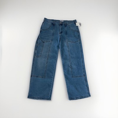 GOGO JEANS USA Cargo Denim Jeans 13/31 Wide Leg Y2K Trendy GoGo 27014