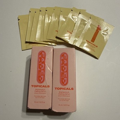 2 TOPICALS Faded Brightening and Clearing Serum 0.5 oz X 10 BONUS Moisturizer