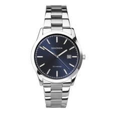 Image of Sekonda Taylor 41mm Mens Round Silver Analogue Watch with Silver Bracelet