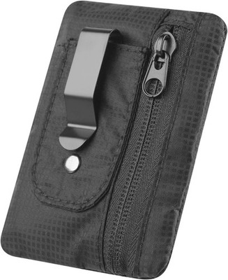 RFID Blocking Clip Stash Pocket, Compact Hidden Travel Belt Wallet for Cards & C