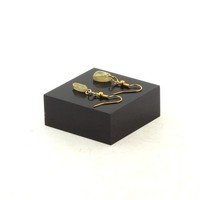 Ohrringe 1 Perle Apatit Gelb- Madagaskar Stahl Golden Edelstahl
